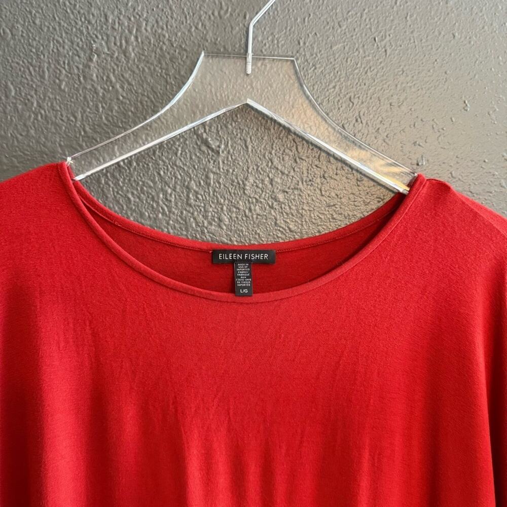 Eileen Fisher Burnt Orange Asymmetrical Jersey Tunic Dress Size L - Picture 5 of 6